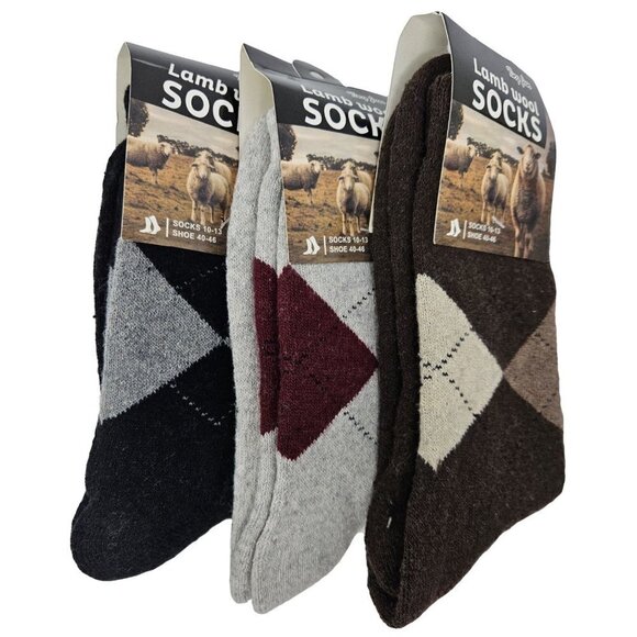 Men Lamb Wool Socks Winter Thermal Warm Heavy Duty Boot Socks 10-13 3 Pairs NWT - Picture 1 of 3